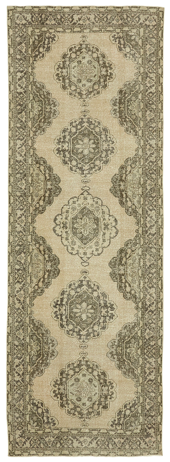 5x13 Beige Turkish Vintage Runner Rug - 39879
