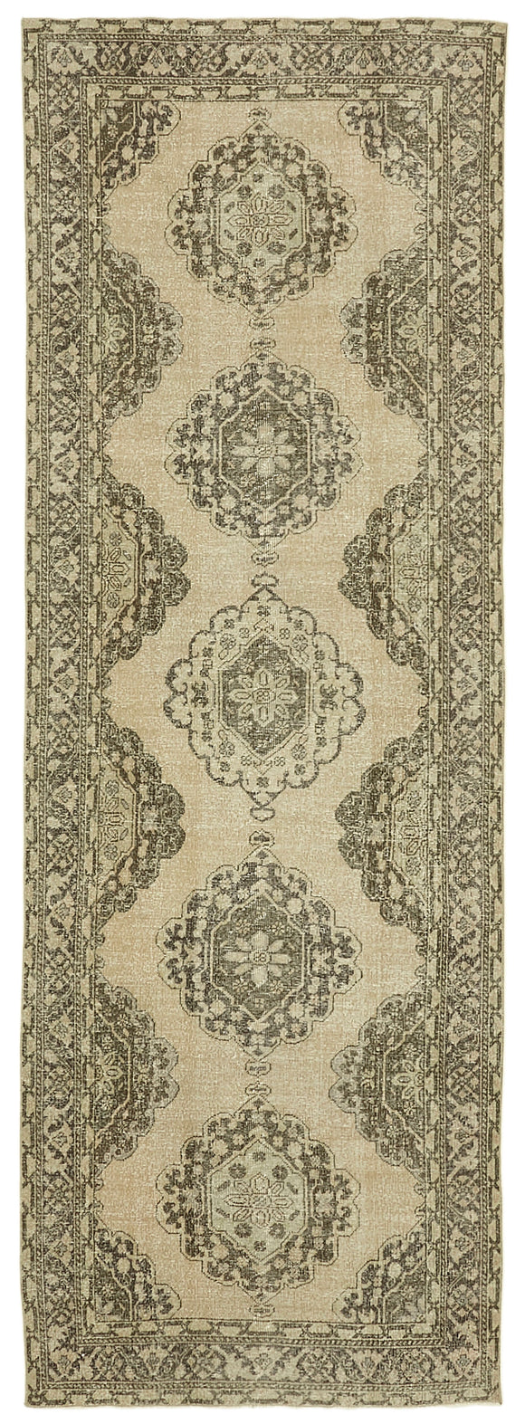 5x13 Beige Turkish Vintage Runner Rug - 39879