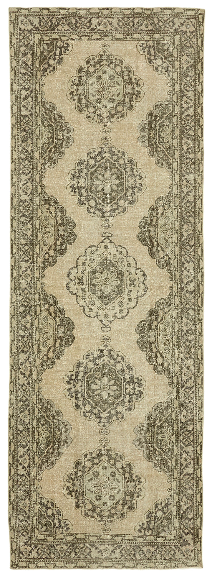 5x13 Beige Turkish Vintage Runner Rug - 39879