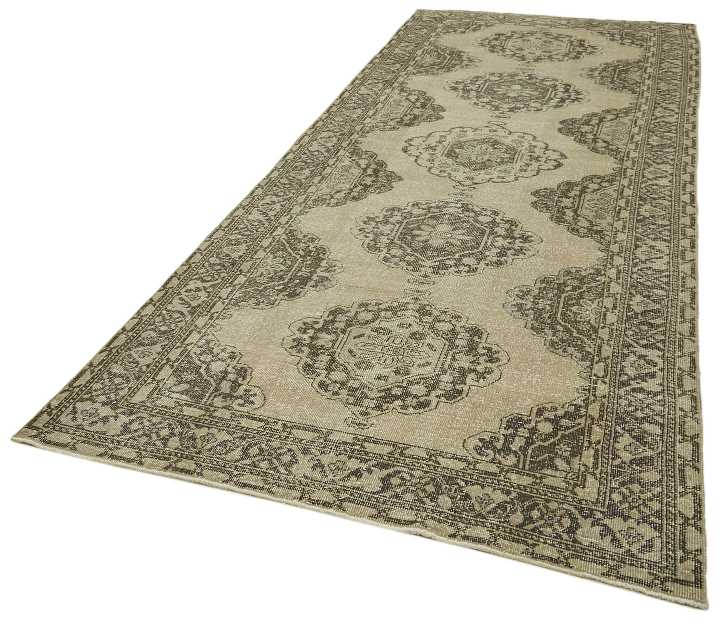 5x13 Beige Turkish Vintage Runner Rug - 39879