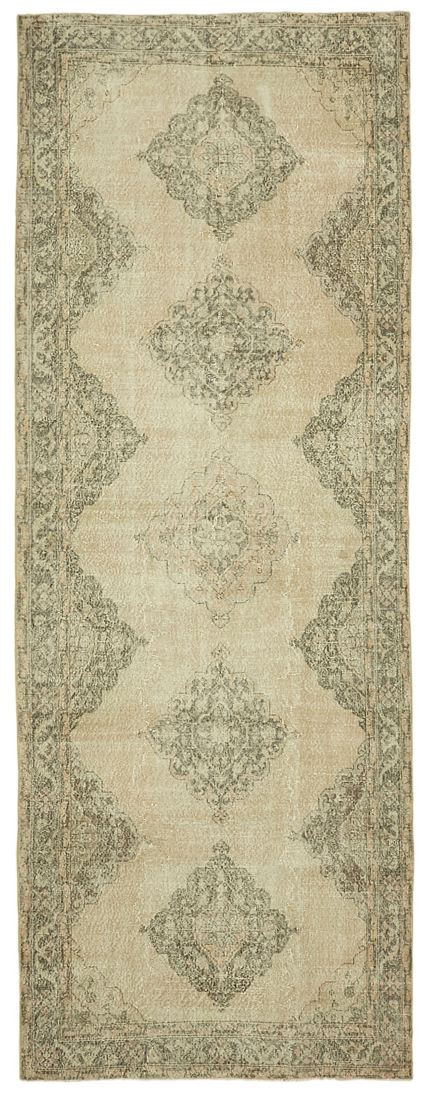 5x13 Beige Turkish Vintage Runner Rug - 39880