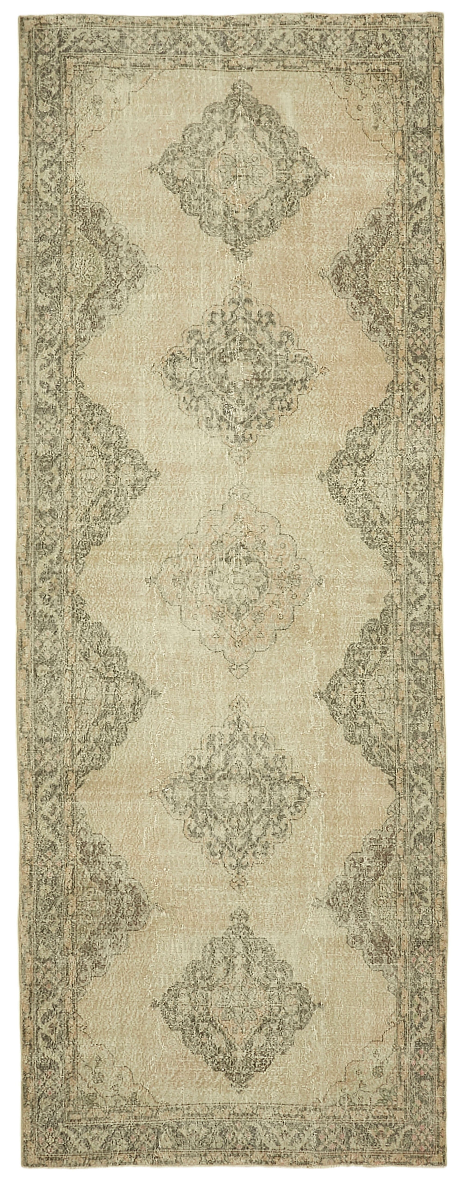 5x13 Beige Turkish Vintage Runner Rug - 39880