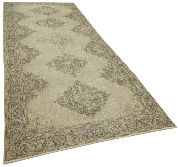 5x13 Beige Turkish Vintage Runner Rug - 39880