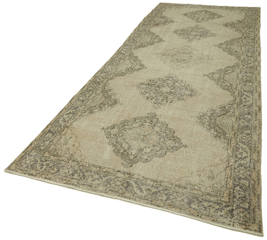 5x13 Beige Turkish Vintage Runner Rug - 39880
