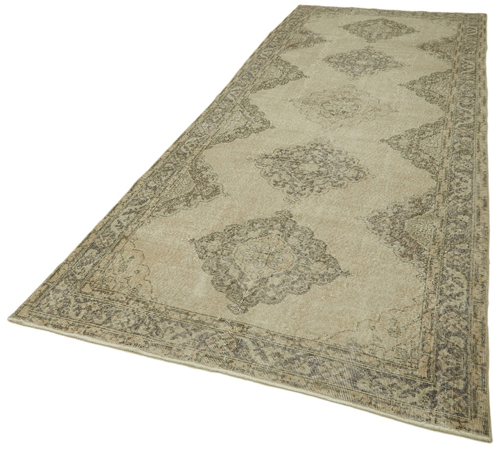 5x13 Beige Turkish Vintage Runner Rug - 39880