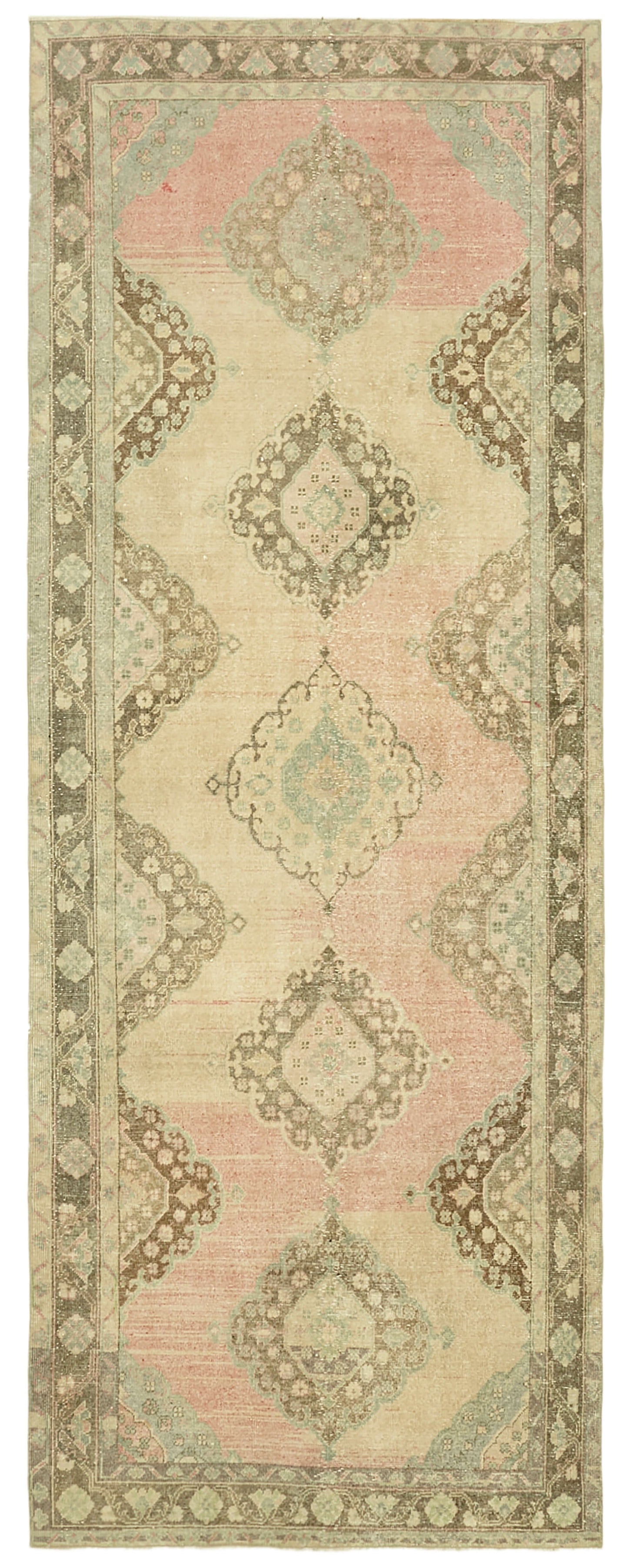 5x12 Beige Turkish Vintage Runner Rug - 39881