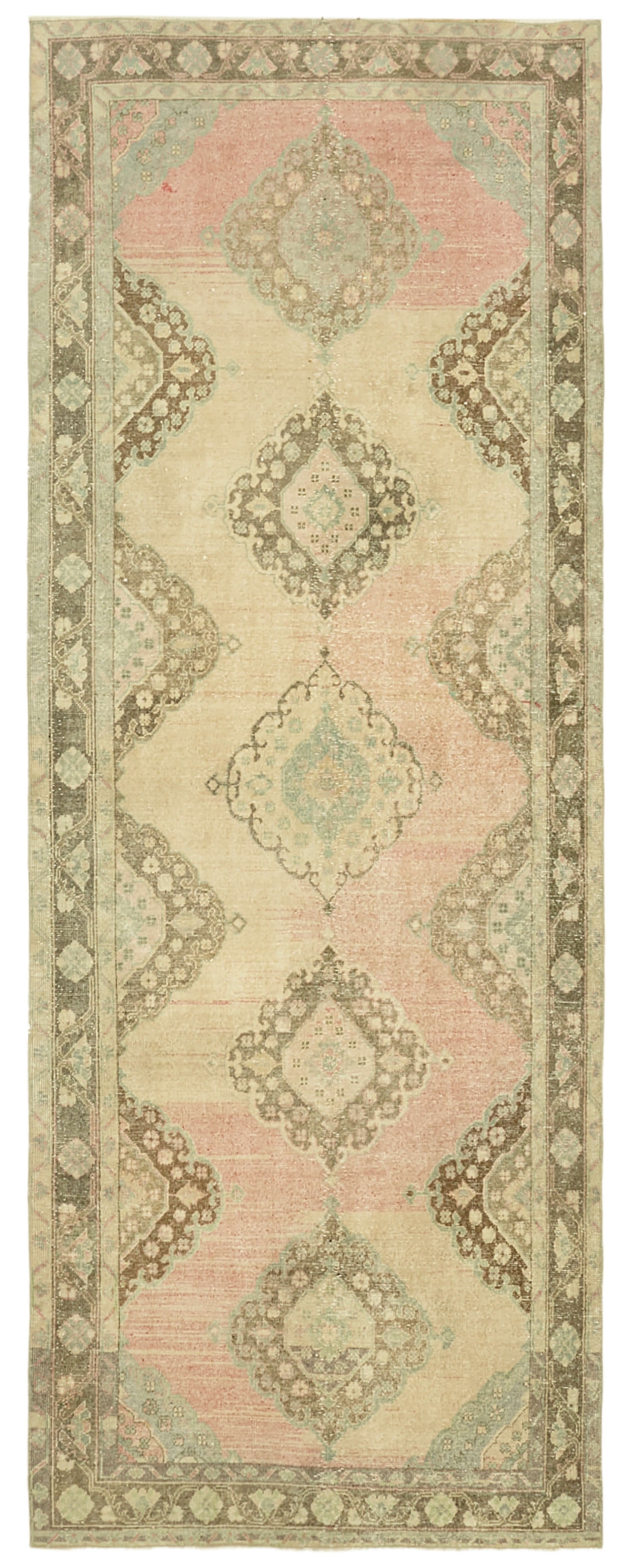 5x12 Beige Turkish Vintage Runner Rug - 39881