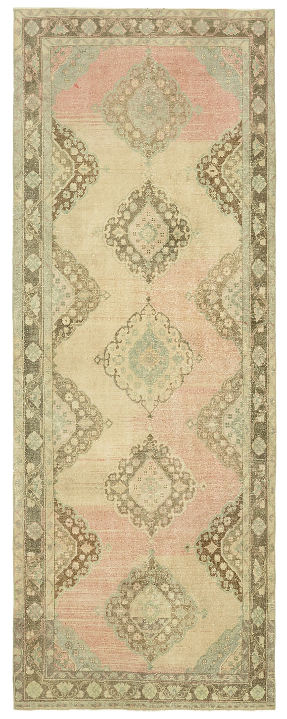 5x12 Beige Turkish Vintage Runner Rug - 39881
