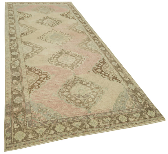 5x12 Beige Turkish Vintage Runner Rug - 39881