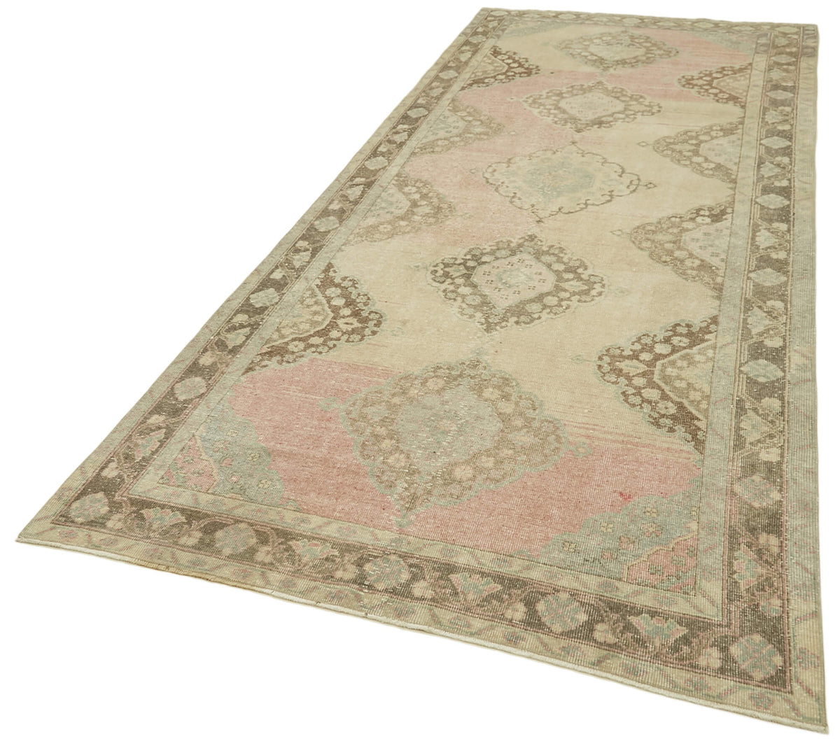 5x12 Beige Turkish Vintage Runner Rug - 39881