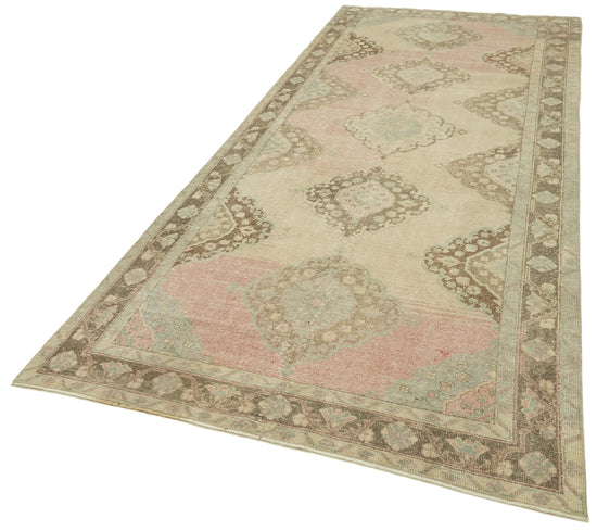 5x12 Beige Turkish Vintage Runner Rug - 39881