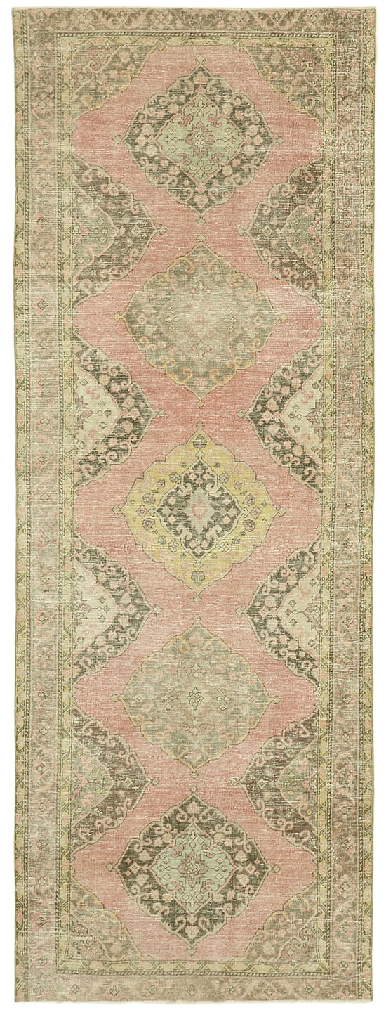 5x12 Beige Turkish Vintage Runner Rug - 39883