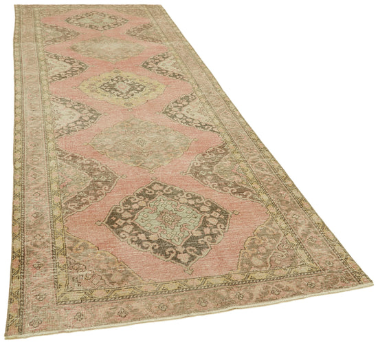 5x12 Beige Turkish Vintage Runner Rug - 39883