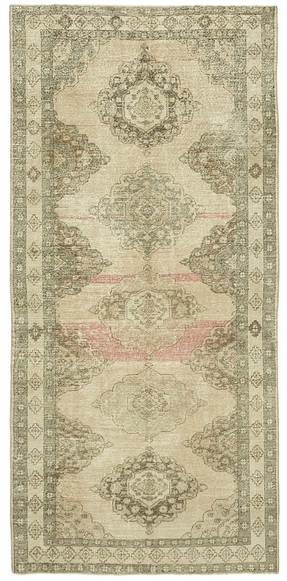 5x11 Beige Turkish Vintage Runner Rug - 39884