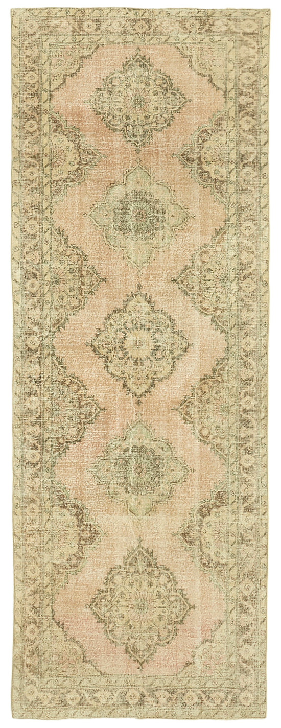 4x13 Beige Turkish Vintage Runner Rug - 39888