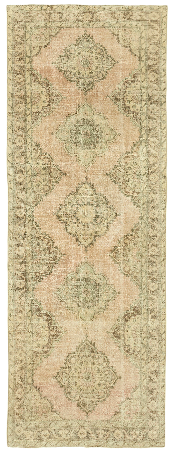 4x13 Beige Turkish Vintage Runner Rug - 39888