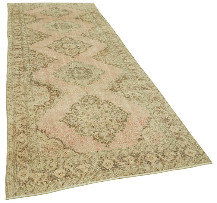 4x13 Beige Turkish Vintage Runner Rug - 39888