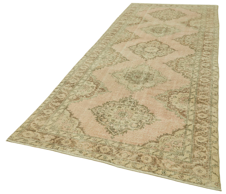 4x13 Beige Turkish Vintage Runner Rug - 39888