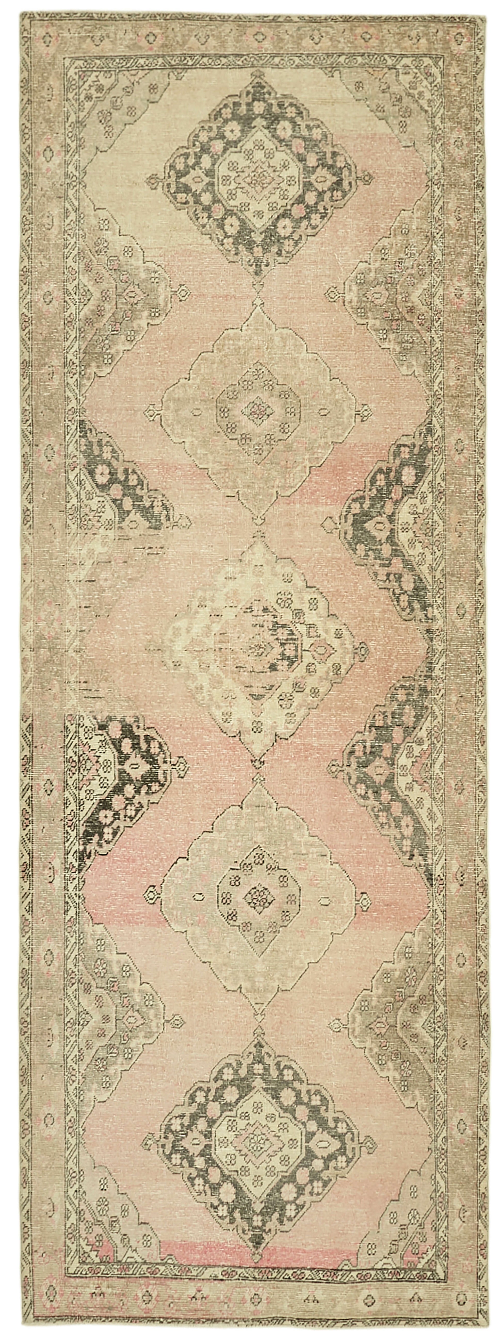 5x13 Beige Turkish Vintage Runner Rug - 39890