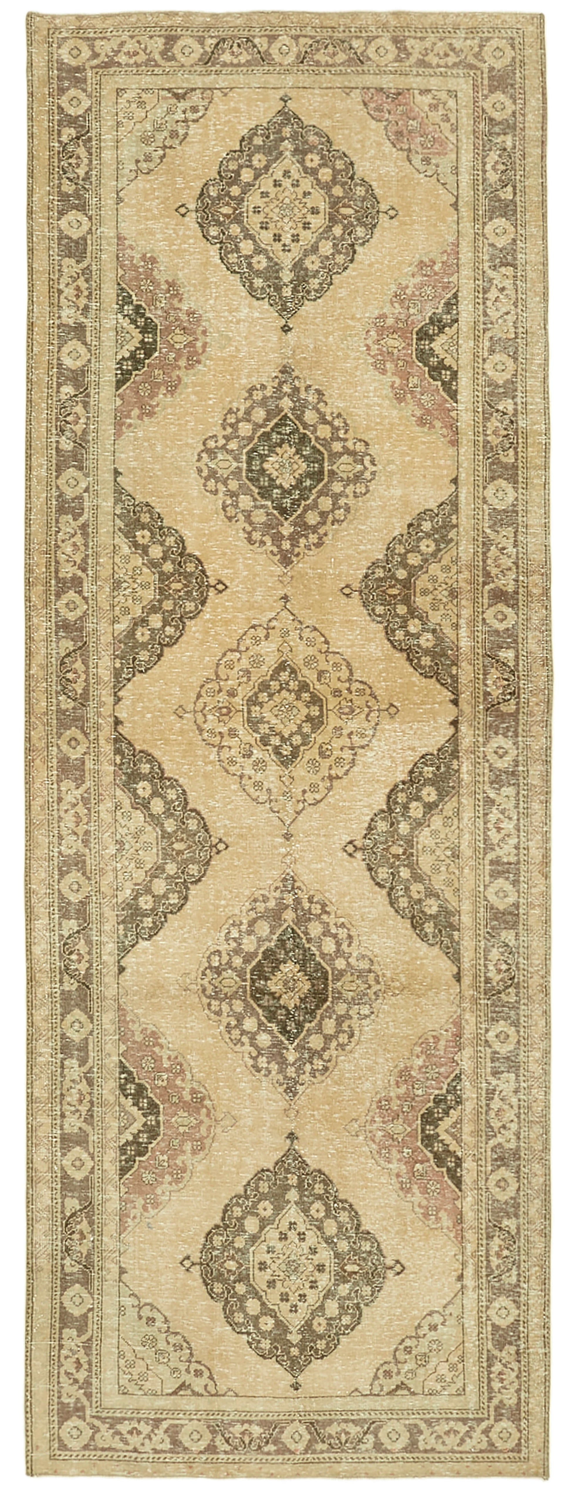 5x12 Beige Turkish Vintage Runner Rug - 39891