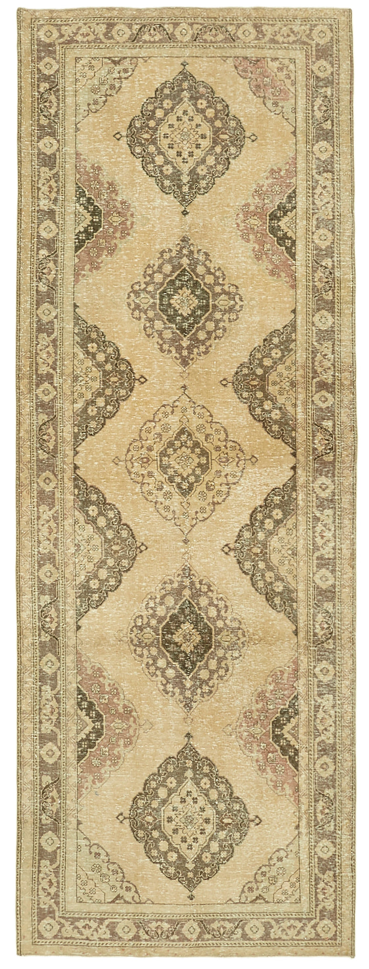 5x12 Beige Turkish Vintage Runner Rug - 39891