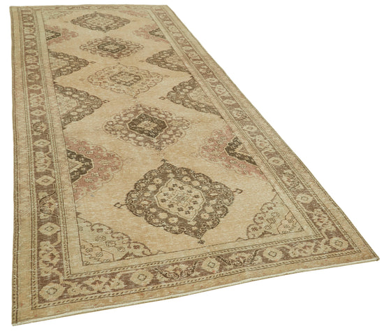 5x12 Beige Turkish Vintage Runner Rug - 39891
