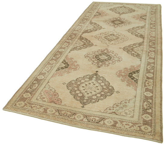 5x12 Beige Turkish Vintage Runner Rug - 39891