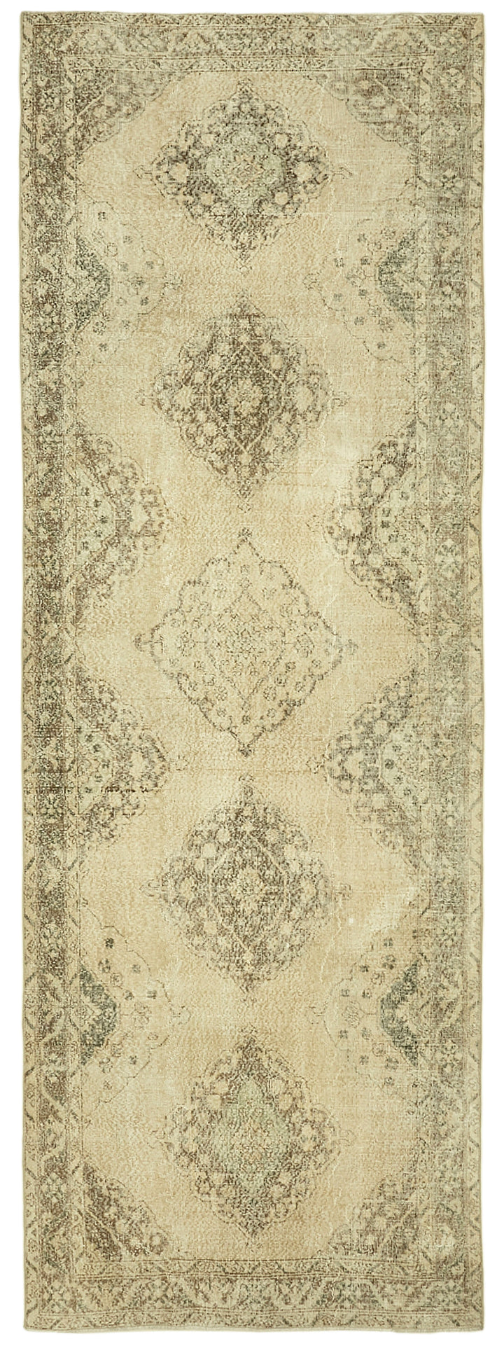 5x13 Beige Turkish Vintage Runner Rug - 39892