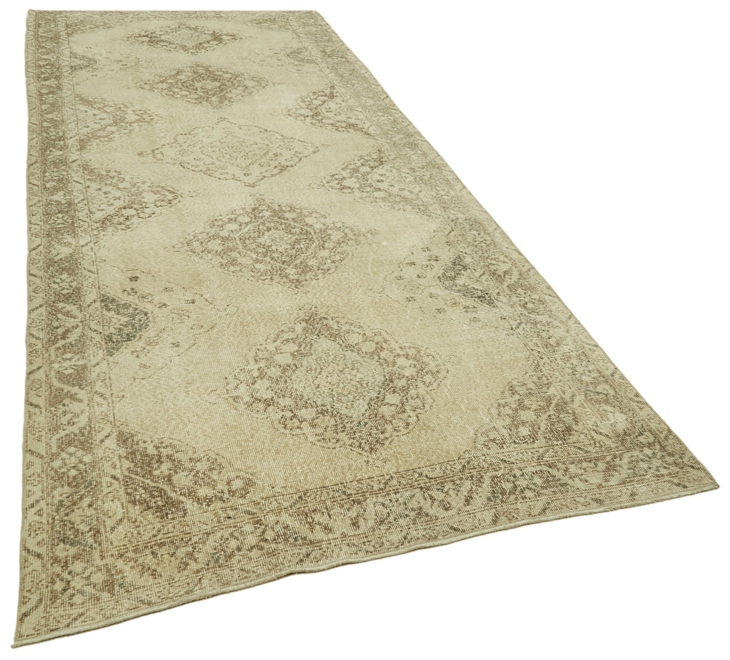 5x13 Beige Turkish Vintage Runner Rug - 39892