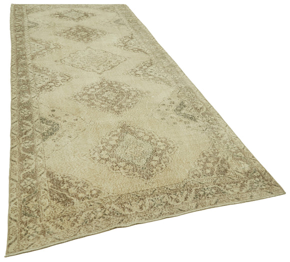 5x13 Beige Turkish Vintage Runner Rug - 39892