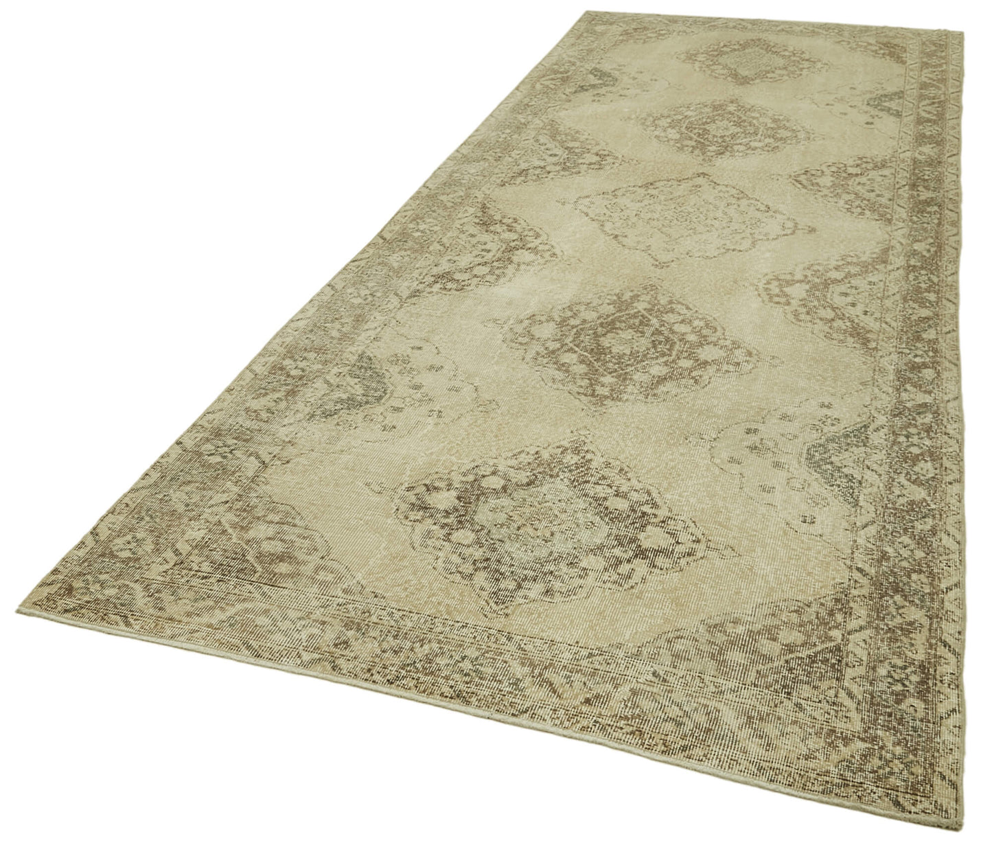 5x13 Beige Turkish Vintage Runner Rug - 39892