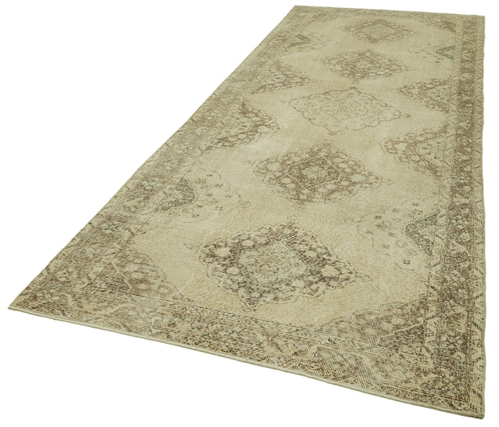 5x13 Beige Turkish Vintage Runner Rug - 39892
