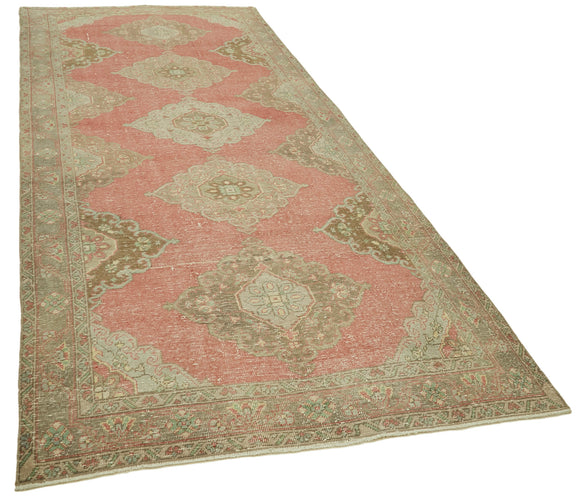 5x12 Beige Turkish Vintage Runner Rug - 39893