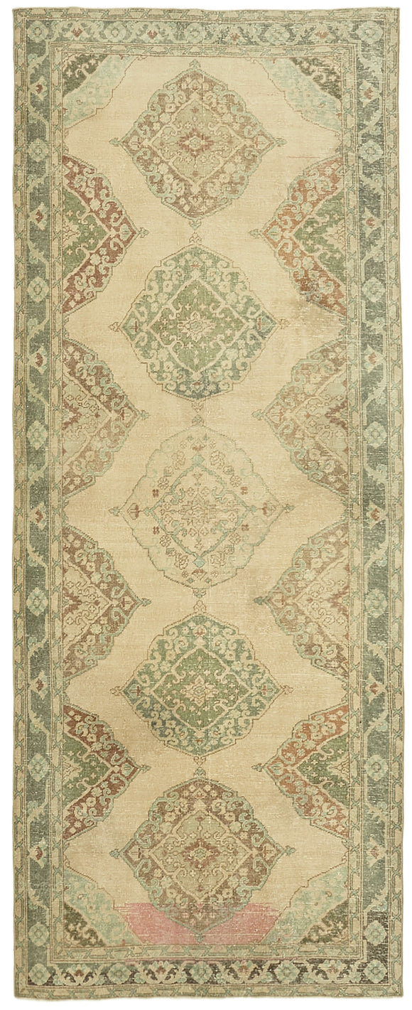 5x12 Beige Turkish Vintage Runner Rug - 39895