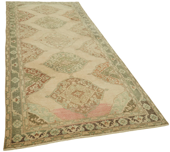 5x12 Beige Turkish Vintage Runner Rug - 39895