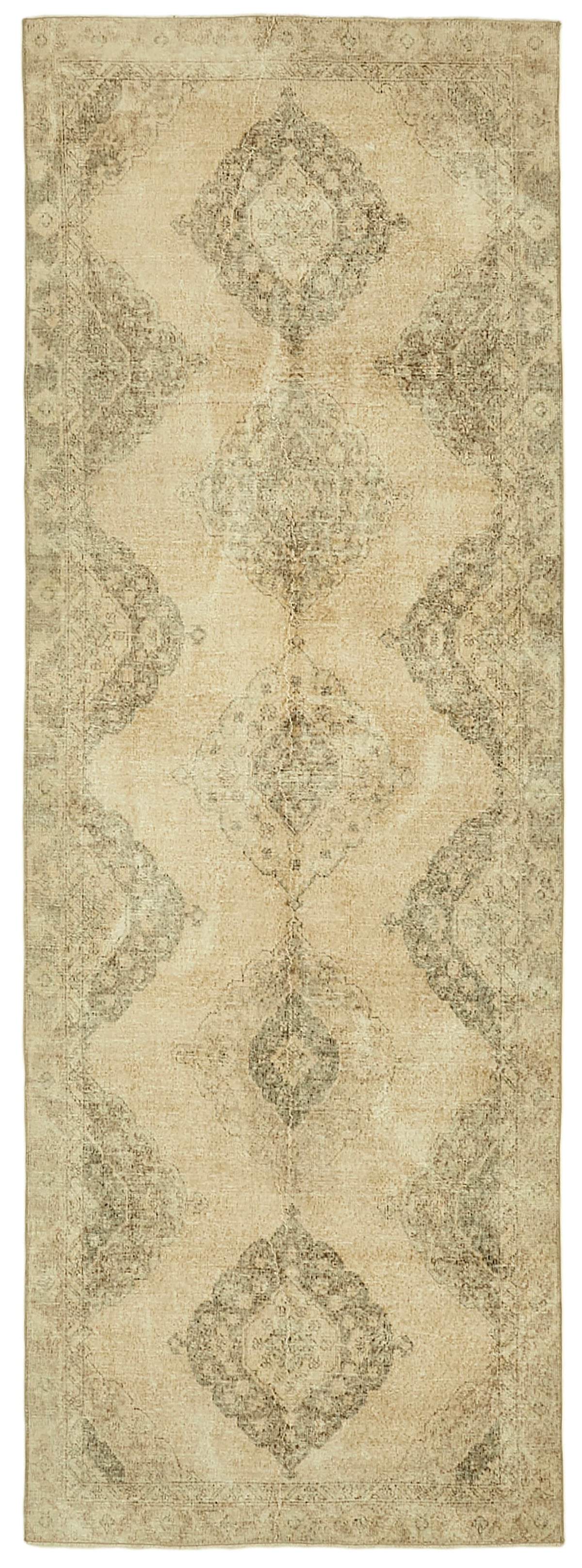 4x12 Beige Turkish Vintage Runner Rug - 39896