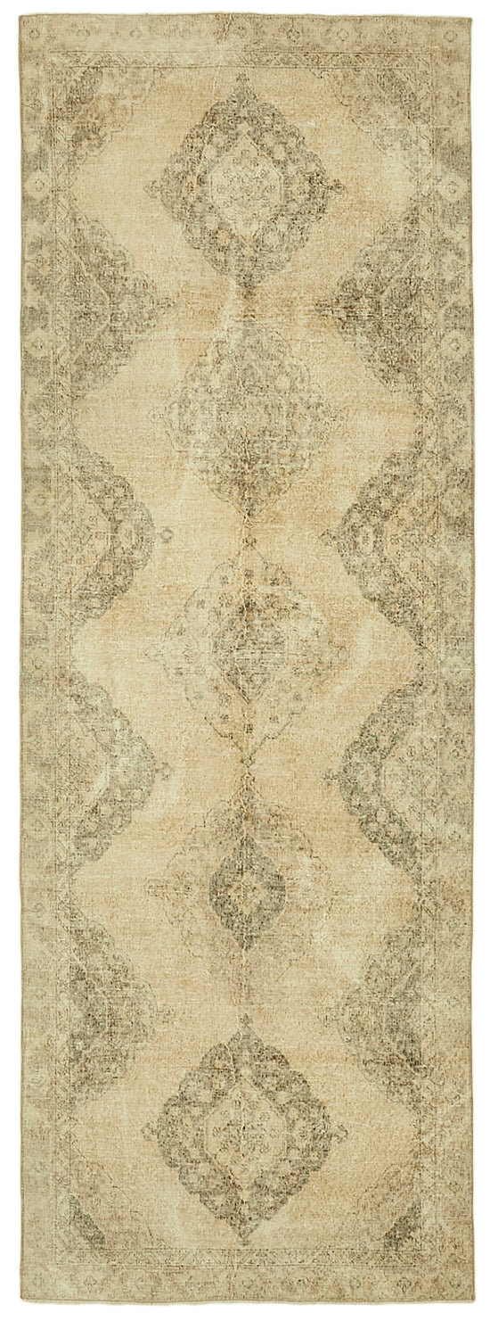 4x12 Beige Turkish Vintage Runner Rug - 39896