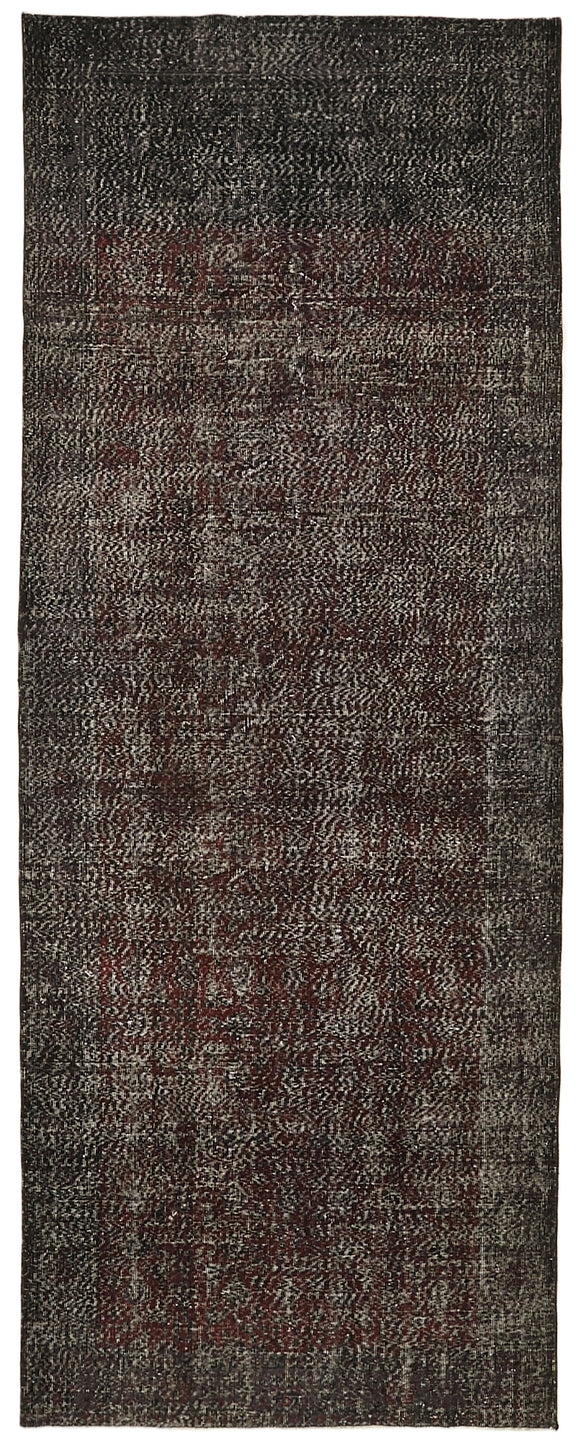 5x12 Black Turkish Over Dyed Runner Rug - 39901