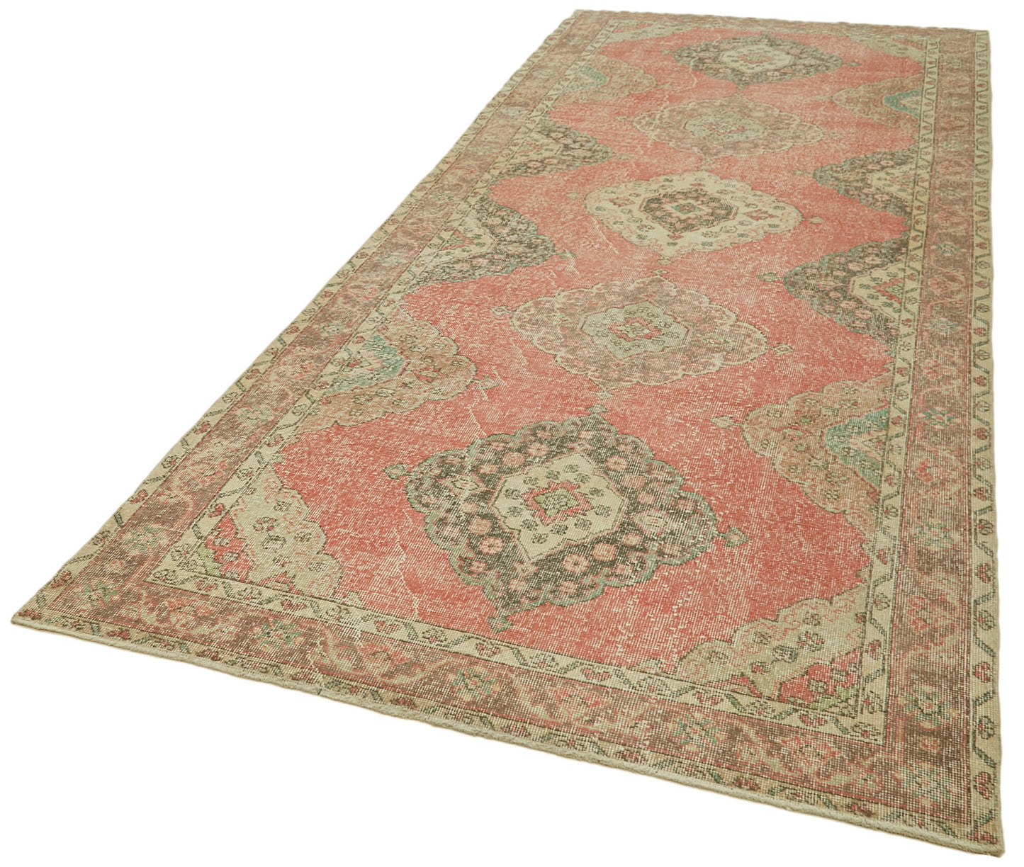 5x13 Beige Turkish Vintage Runner Rug - 39903