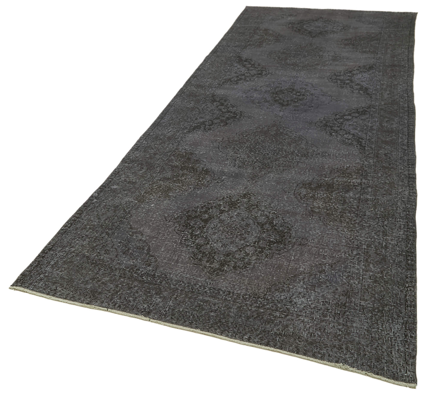 4x13 Grey Turkish Over Dyed Runner Rug - 39904