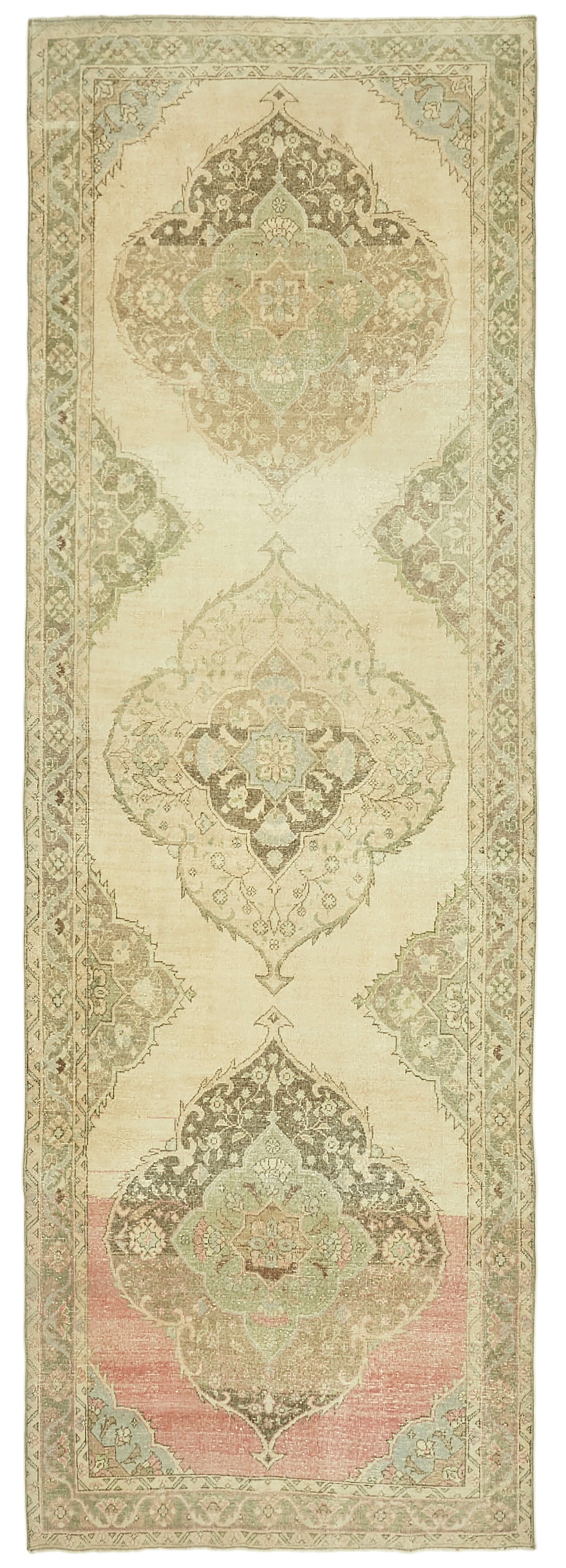 5x13 Beige Turkish Vintage Runner Rug - 39908