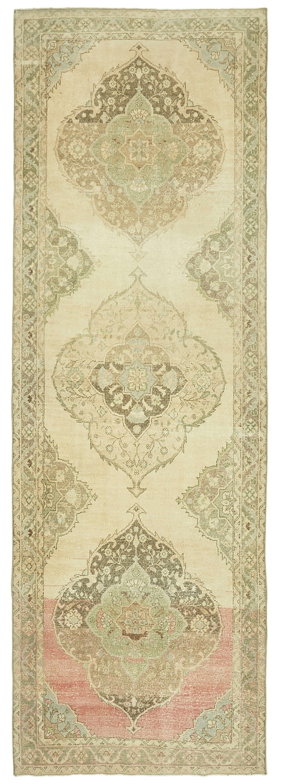 5x13 Beige Turkish Vintage Runner Rug - 39908