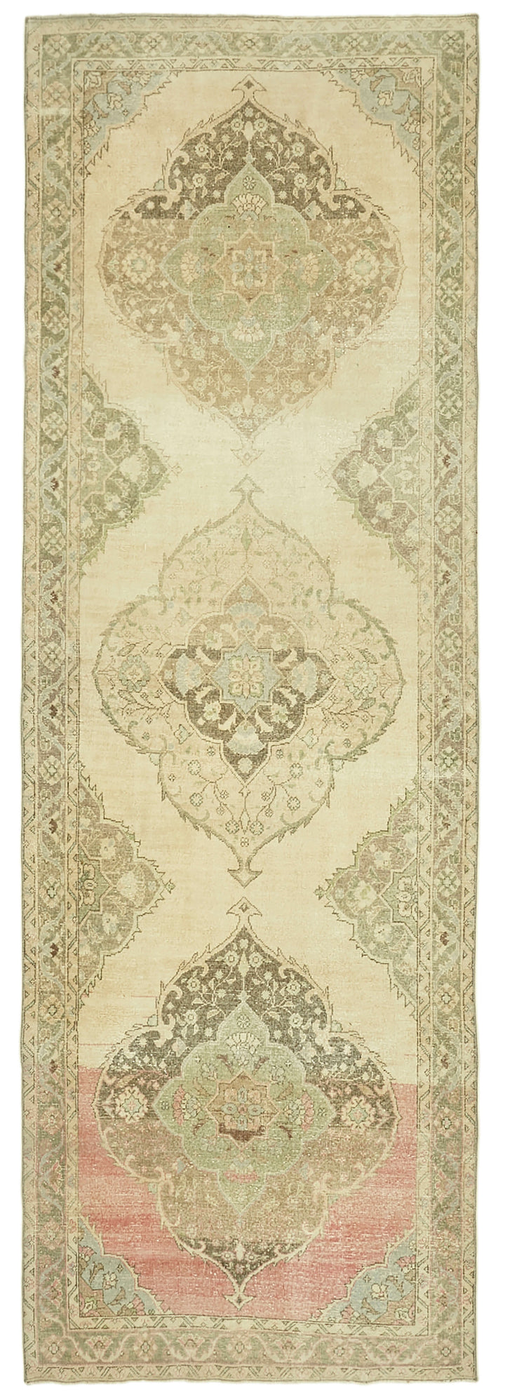 5x13 Beige Turkish Vintage Runner Rug - 39908