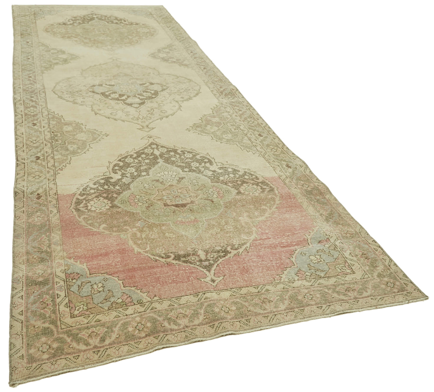 5x13 Beige Turkish Vintage Runner Rug - 39908