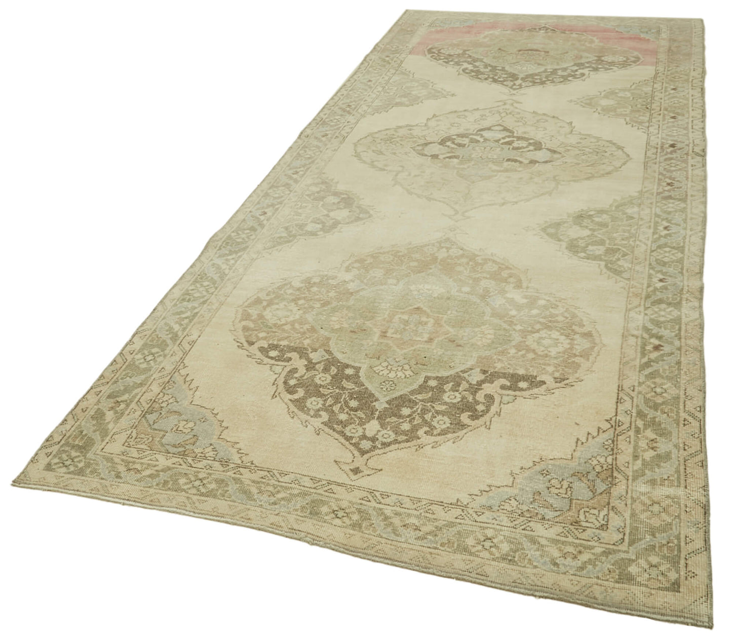 5x13 Beige Turkish Vintage Runner Rug - 39908
