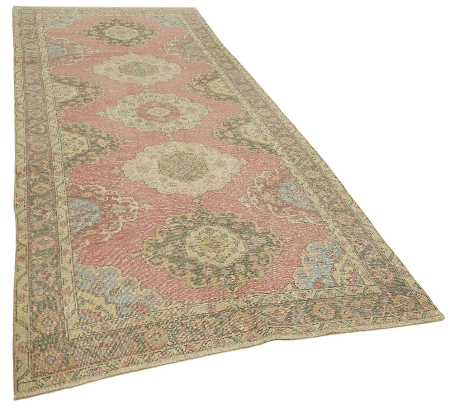 5x12 Beige Turkish Vintage Runner Rug - 39911