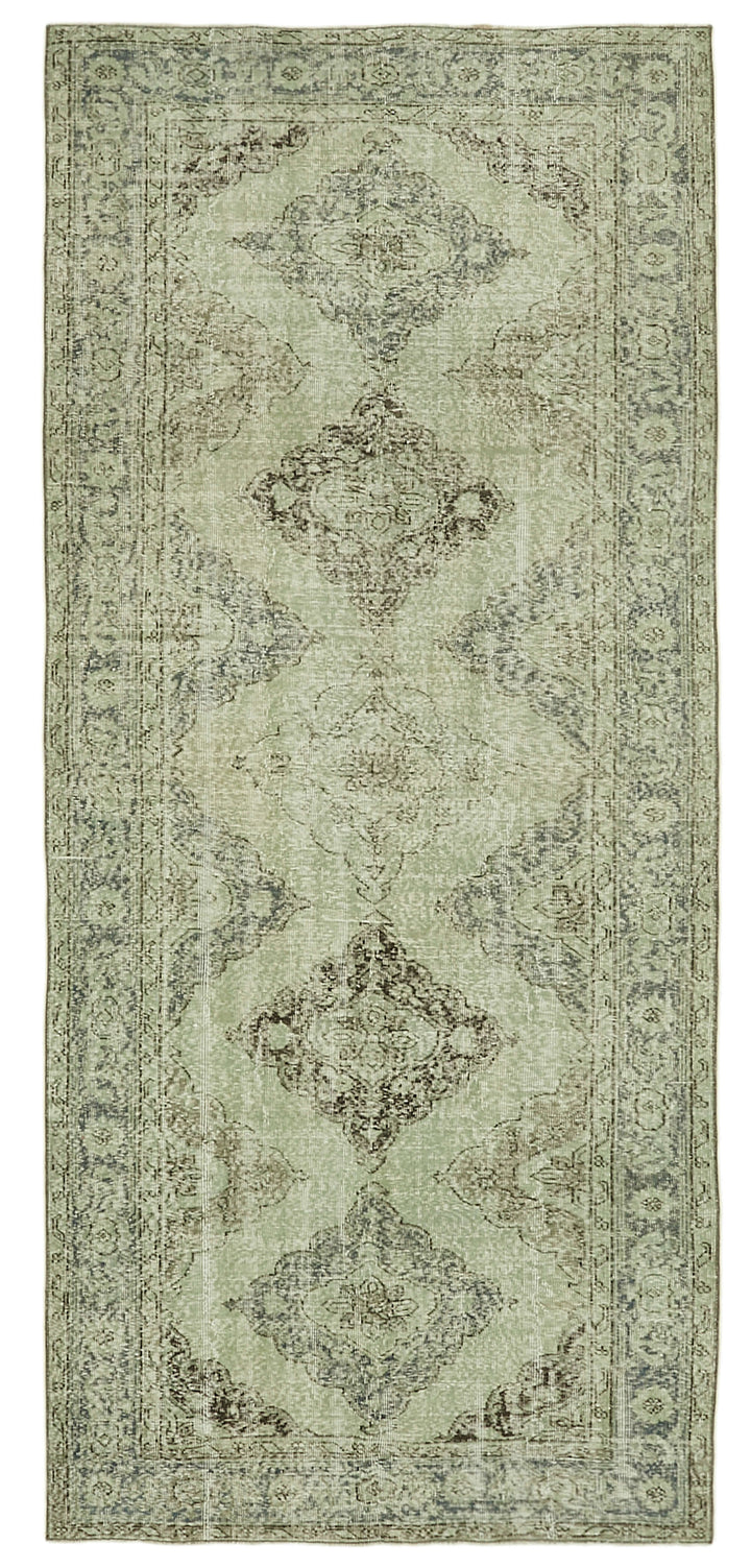 5x11 Green Turkish Over Dyed Runner Rug - 39913