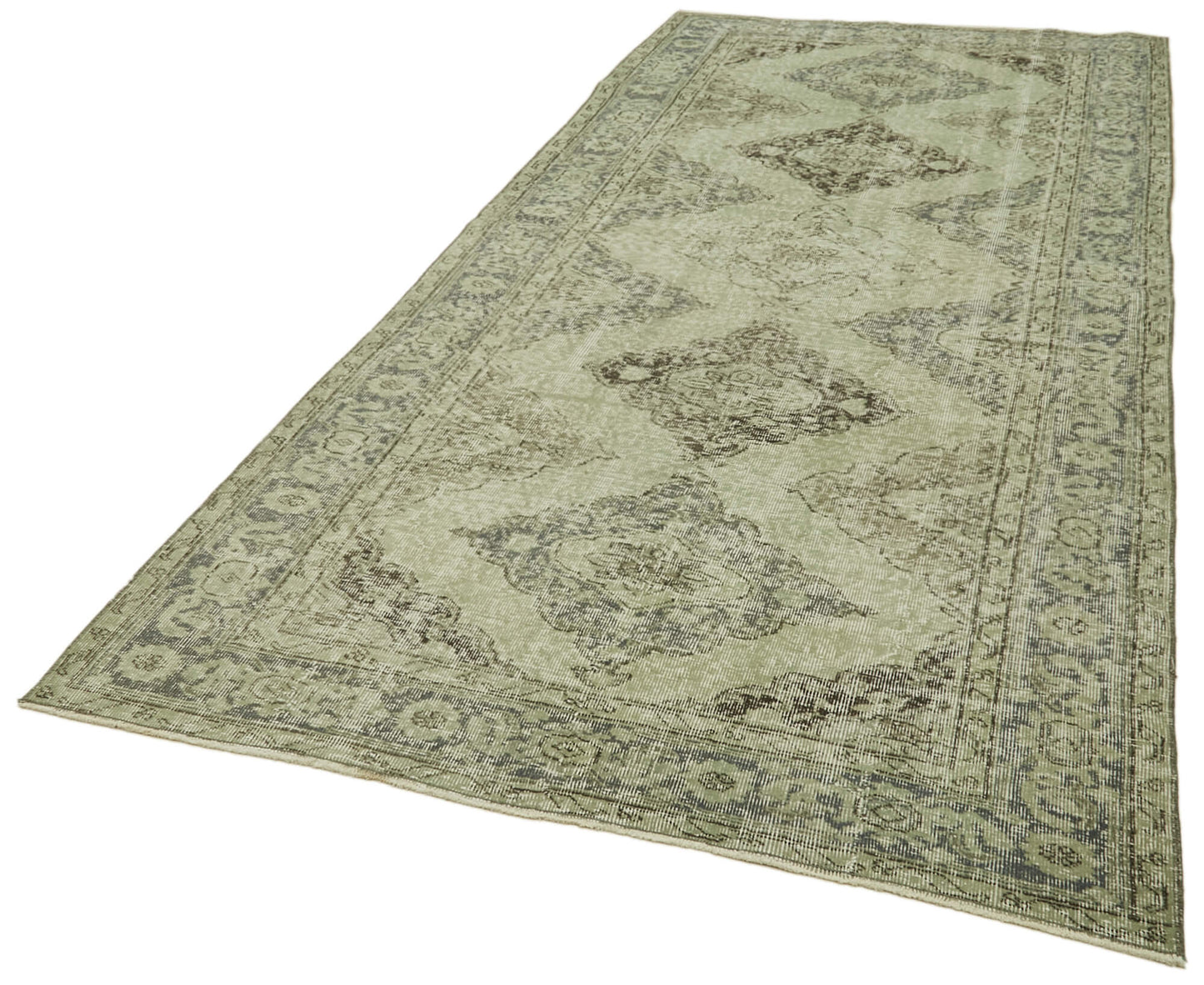 5x11 Green Turkish Over Dyed Runner Rug - 39913
