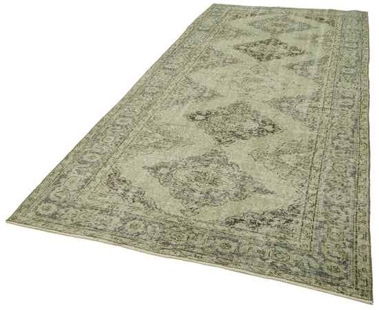5x11 Green Turkish Over Dyed Runner Rug - 39913