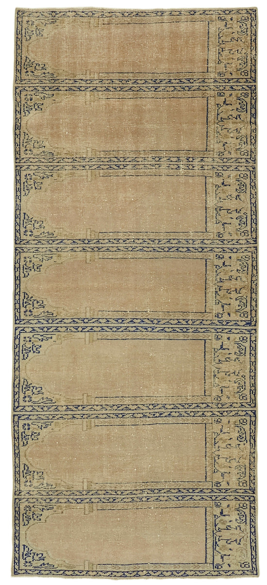 5x11 Beige Turkish Vintage Runner Rug - 39914